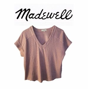 Madewell Short Sleeve V-Neck Top Dusty Rose S